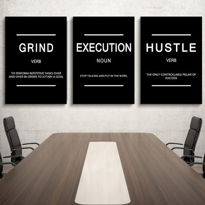 Inspirational Canvas Painting Wall Art -EPHANY ART,Mindset Quotes Prints, Success Framed Entrepreneur Poster Positive Quotes Wall Poster for Home Office Workplace (M-3pcs,12x16inchx3pcs)