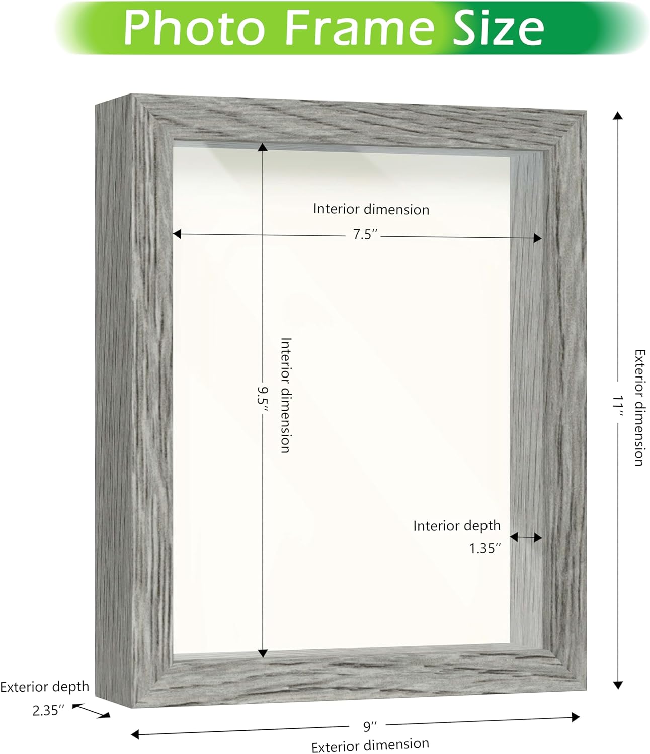 FrameWorks 11” x 14” Dark Oak Wooden Shadow Box Frame – Display Case with Soft Felt Back, Memory Box with Tempered Glass, Display Box with Elegant White Ball Push Pins, Wooden Flower Box