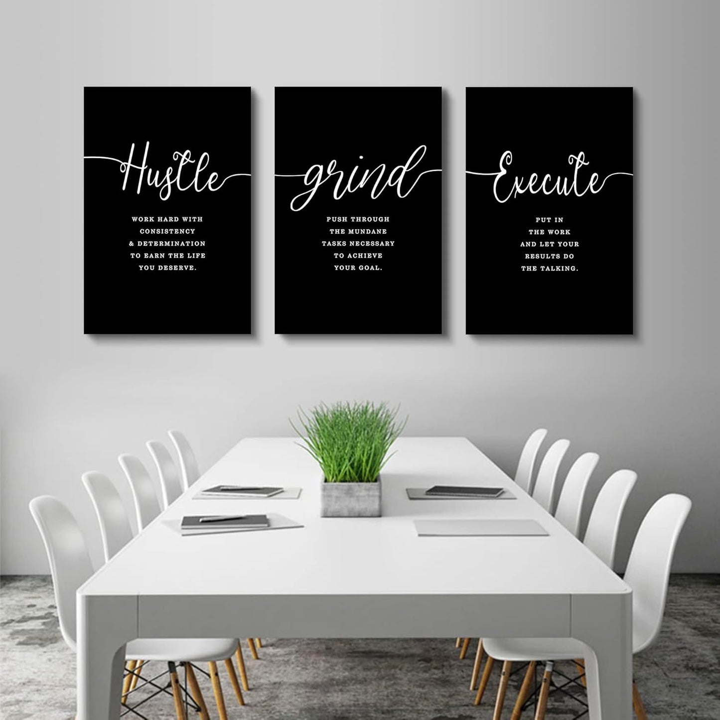 Inspirational Canvas Painting Wall Art -EPHANY ART,Mindset Quotes Prints, Success Framed Entrepreneur Poster Positive Quotes Wall Poster for Home Office Workplace (M-3pcs,12x16inchx3pcs)