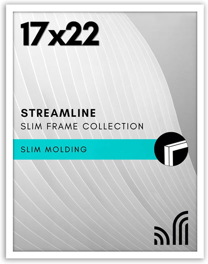 Americanflat 24x36 Poster Frame with Polished Plexiglass - Streamline Collection - Thin Border Picture Frame for Wall Display - Hanging Hardware Included - Black - Colors B