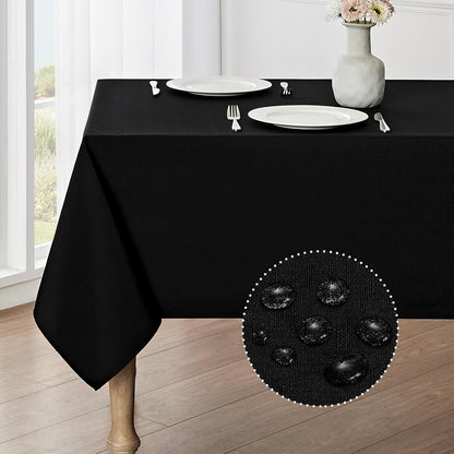 Veblandy Rectangle Tablecloth Waterproof Linen Textured Table Cloth Stain and Wrinkle Resistant Washable, Decorative Fabric Table Cover for Dining, Party and Camping (Sage Green, 52 * 70)