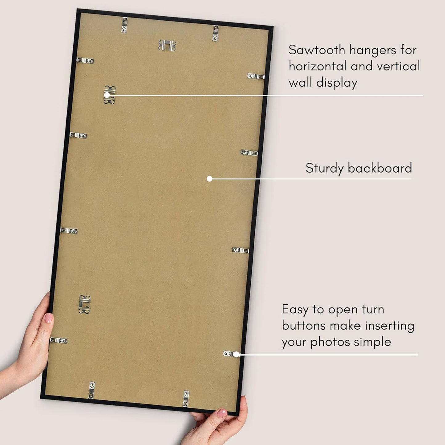 Americanflat 24x36 Poster Frame with Polished Plexiglass - Streamline Collection - Thin Border Picture Frame for Wall Display - Hanging Hardware Included - Black - Colors A