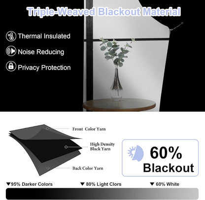 Simplebrand Ava Sage Green Blackout Curtains for Bedroom 63 Inch Length 2 Panels Set, Solid Thermal Insulated Energy Saving Rod Pocket Window Treatment Curtains Blackout Drapes, W40 x L63 Inch, Sage - Colors C