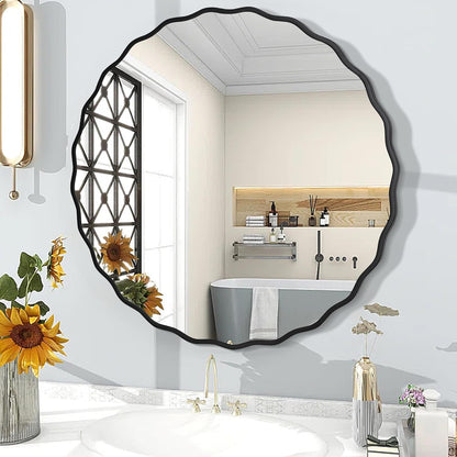 White Round Mirror 30 Inch, Circle Wall Mirrors for Bathroom, Bedroom Living Room or Entryway