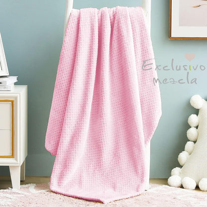 Exclusivo Mezcla Fleece Throw Blanket Extra Large, Super Soft and Warm Blankets for Couch, Sofa and Bed Waffle Textured, Cozy, Fuzzy and Lightweight (Slate Blue, 50x70 Inches)