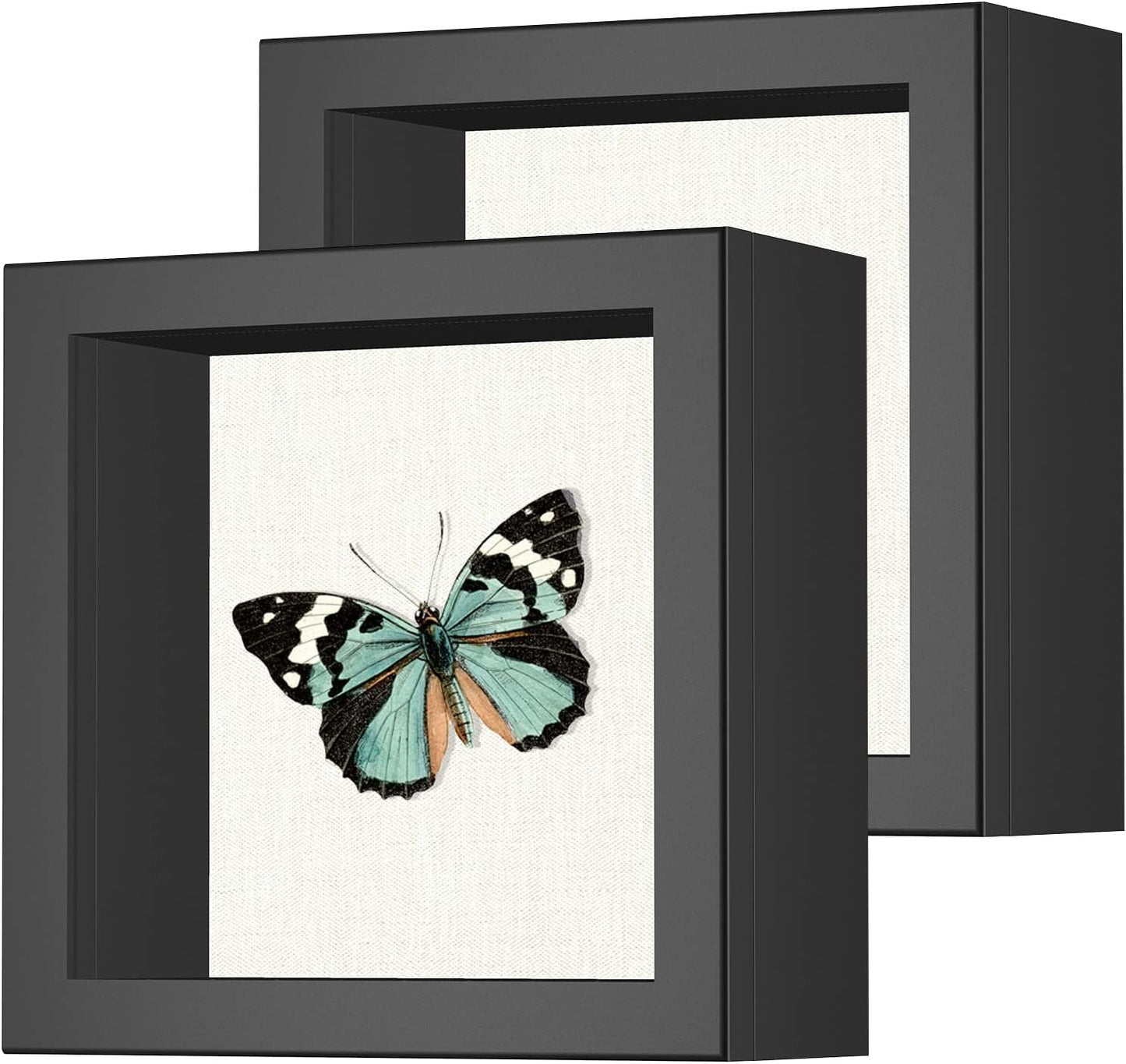 Califortree 8x10 Shadow Box Frame with Linen Back - Sturdy Rustic Memory Display Case of Flower, Pictures, Medals and More, White