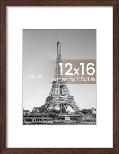 upsimples 8x10 Picture Frame, Display Pictures 5x7 with Mat or 8x10 Without Mat, Wall Hanging Photo Frame, Black, 1 Pack - Colors A