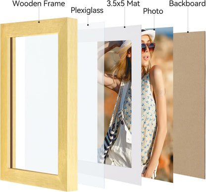 Vittanly 11x14 Picture Frame, Display Pictures 8x10 with Mat or 11x14 without Mat, Photo Frame for Wall Mounting, Black, 1 Pack - Colors A