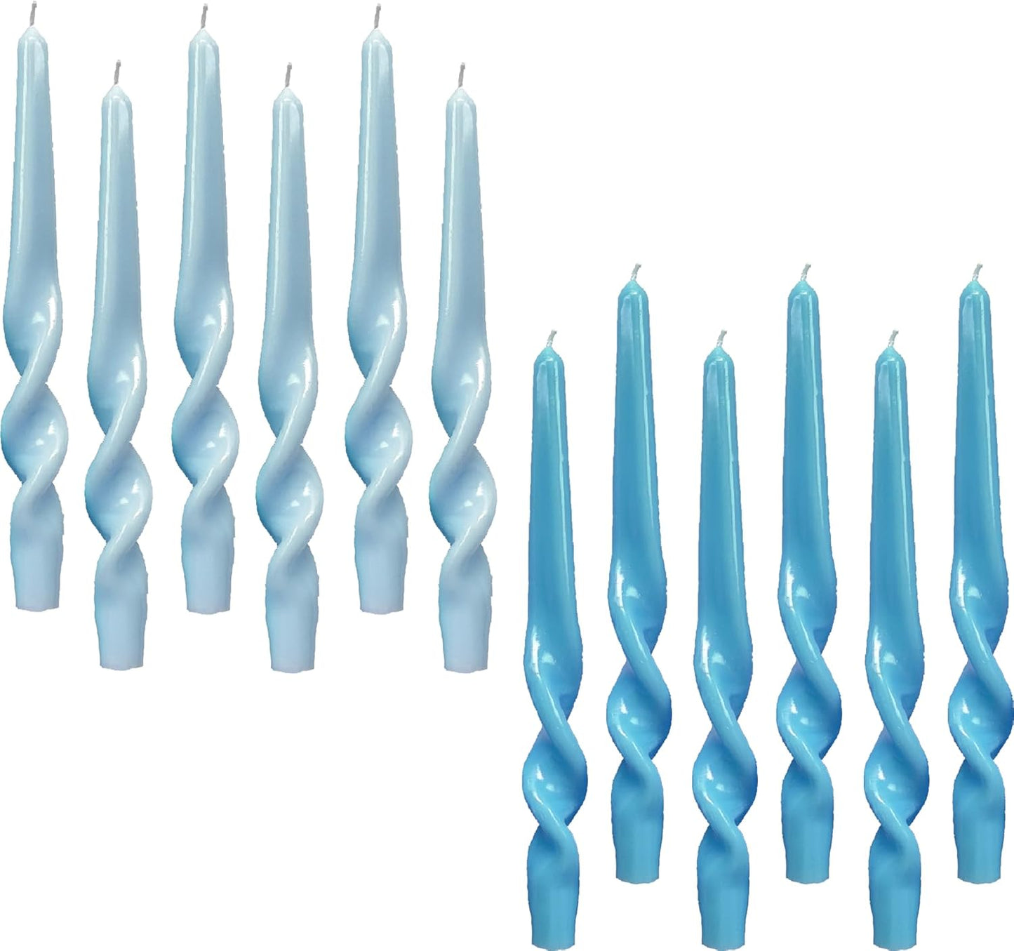 Brown Two Tone Spiral Taper Candles - Set of 6 Twisted Taper Candlesticks 9.5 Inch Tall for Home Decoration Holiday Wedding Party(Brown)