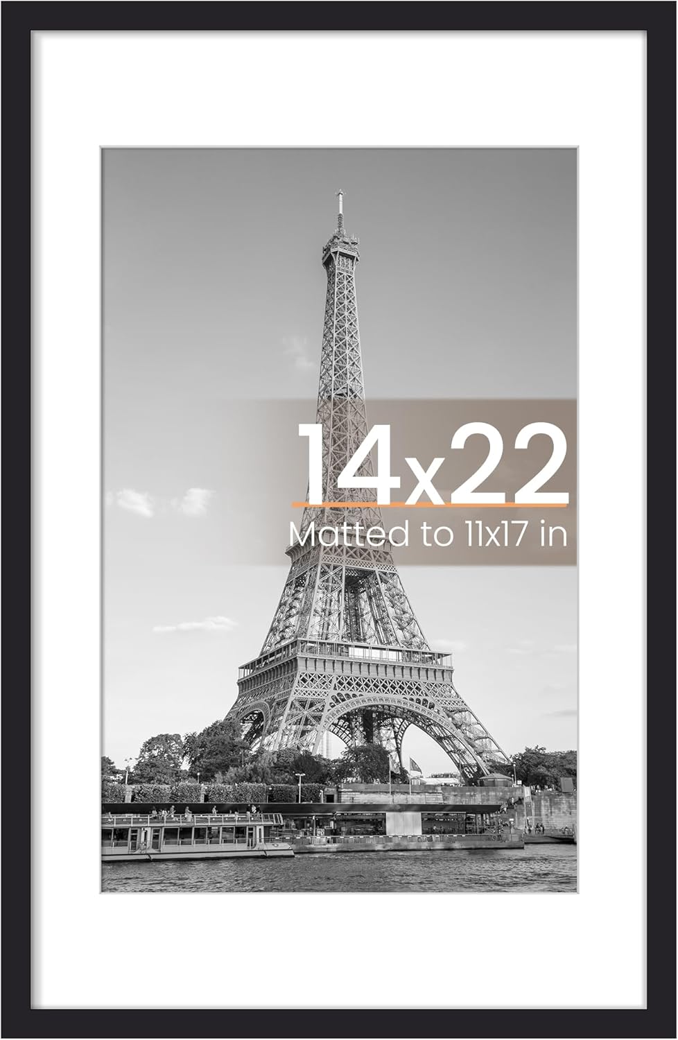 upsimples 8x10 Picture Frame, Display Pictures 5x7 with Mat or 8x10 Without Mat, Wall Hanging Photo Frame, Black, 1 Pack - Colors B