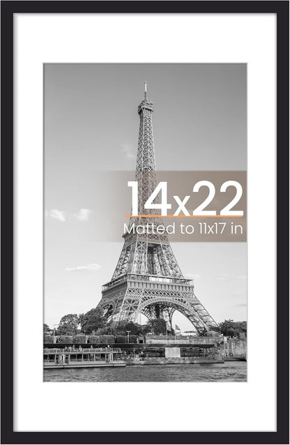 upsimples 8x10 Picture Frame, Display Pictures 5x7 with Mat or 8x10 Without Mat, Wall Hanging Photo Frame, Black, 1 Pack - Colors B