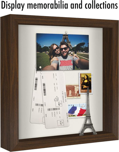 Americanflat 12x16 Shadow Box Frame with Polished Plexiglass - Silhouette Collection - Large Shadow Box Display Case for Tabletop and Wall Display - Black with Soft Felt Back