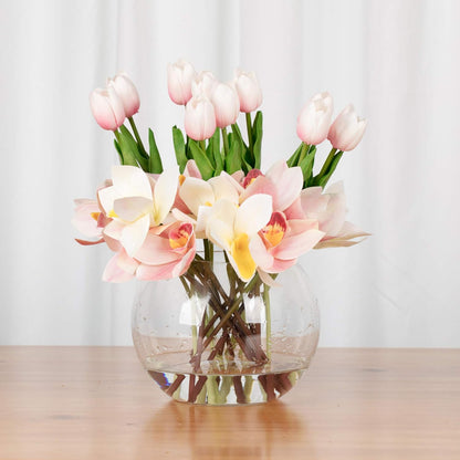 WGV Bowl Glass Vase, Diameter 6", Height 4.5", Open Width 4", (Multiple Sizes Choices) Clear Bubble Planter Terrarium Fish Bowl for Wedding Event Home Decor, 1 Piece (VBW0006A)
