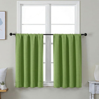 Simplebrand Ava Sage Green Blackout Curtains for Bedroom 63 Inch Length 2 Panels Set, Solid Thermal Insulated Energy Saving Rod Pocket Window Treatment Curtains Blackout Drapes, W40 x L63 Inch, Sage - Colors C