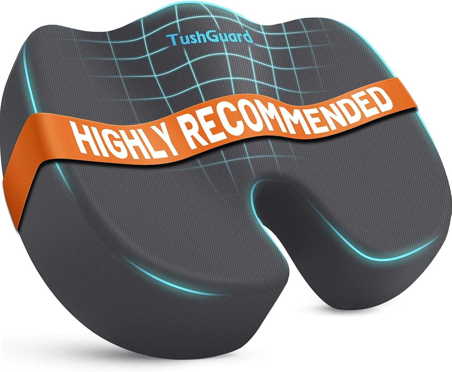 TushGuard Seat Cushion for Office Chair Memory Foam Non-Slip Cushion Back, Relief Chair Pad, Butt Pillow for Office Chair, Car, Computer Desk, Black