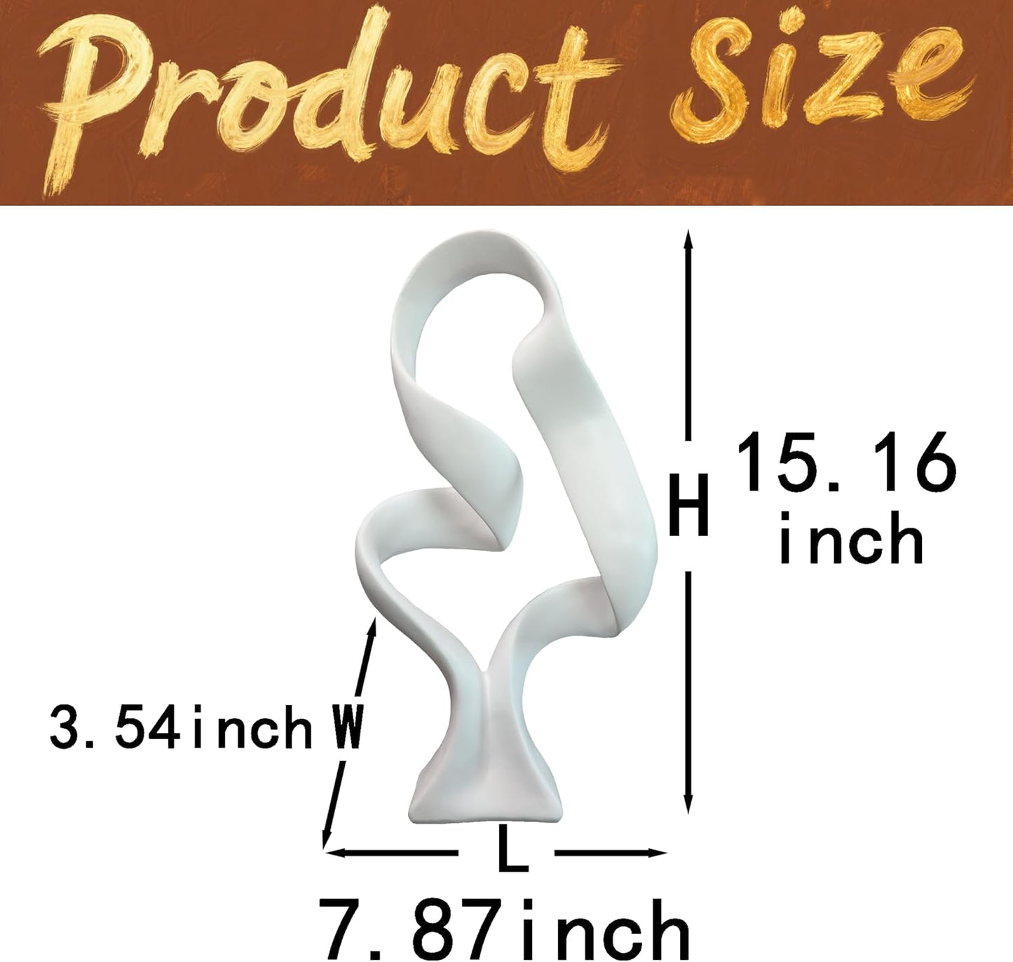 10" Modern Abstract Ribbon Decorative Sculpture, Knot Sculptures,Home Decor,Coffee Table Statues,Dining Living Room Desk Decor（White）