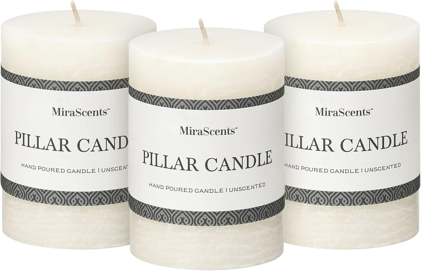 3x6 Inch Sage Green Pillar Candles Set of 3 - Unscented Spring, Long Clean Burning, Large Smokeless Dripless for Home Decor, Dinner Table, Bathroom, Rustic Decor