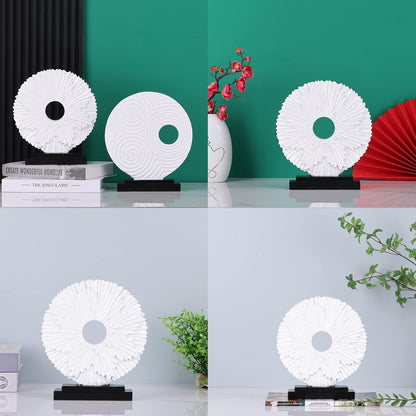 DOVDOV Gold Home Decor Sculpture, Unique Round line Statue, Modern Home Decor, Decorative Panel Statue Gold Decoration for Living Room TV Stand, Office, Bedroom, Dining Table Centerpiece.