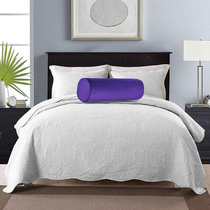 Tinbolunce Memory Foam Roll Pillow for Knee/Leg/Neck - Full Moon Bolster/Round Cylinder Pillow for Sleeping on Side or Back - Removable Cooling Cover Length 18" x 6" Diameter (Navy Blue)