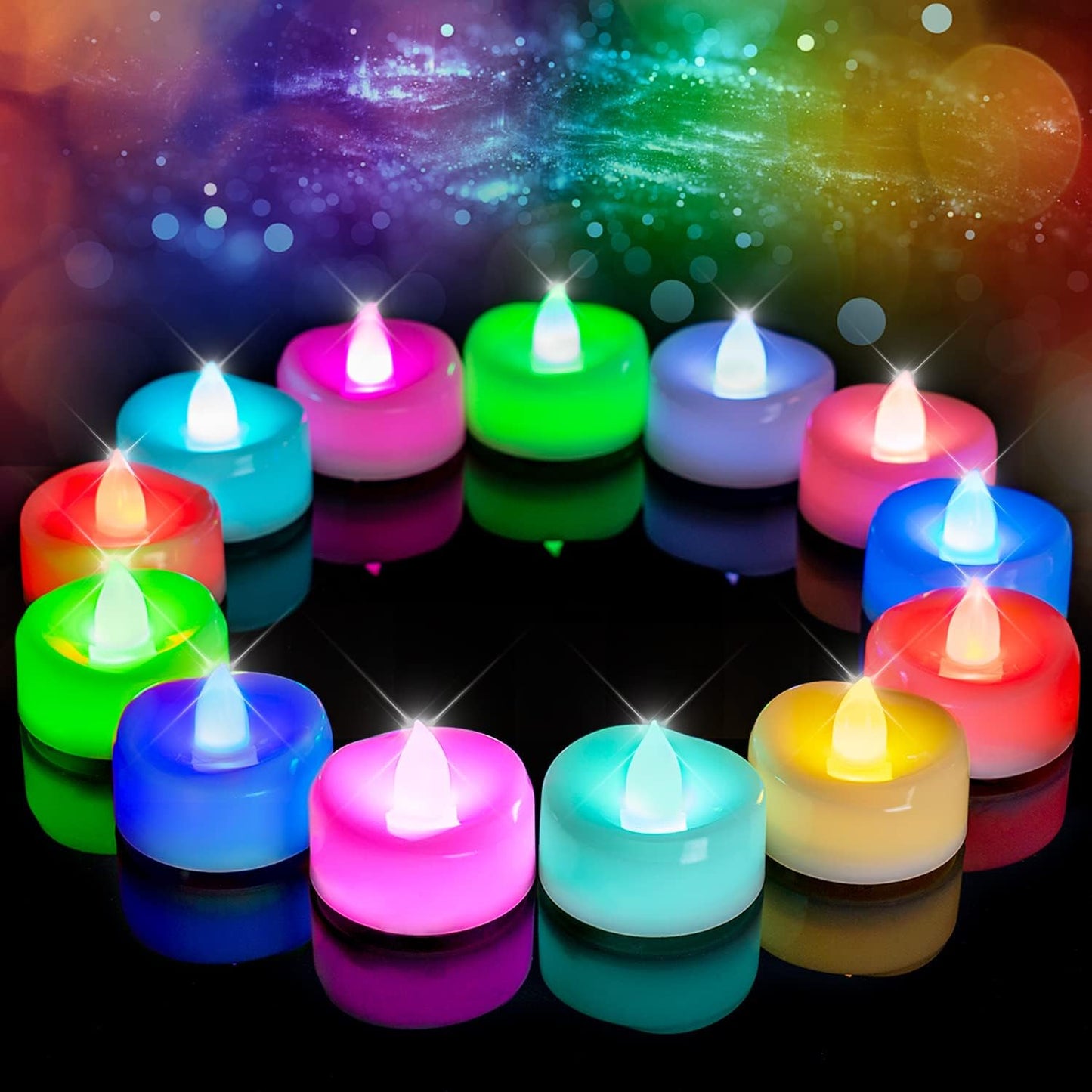 merrynights LED Candles, Tea Lights Candles Battery Operated Bulk, 50-Pack Long-Lasting 200 Hours Flameless Tealight Candles, Realistic Tea Lights for Christmas Halloween Wedding, 1.5'' D X 1.25'' H