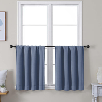 Simplebrand Ava Sage Green Blackout Curtains for Bedroom 63 Inch Length 2 Panels Set, Solid Thermal Insulated Energy Saving Rod Pocket Window Treatment Curtains Blackout Drapes, W40 x L63 Inch, Sage - Colors A