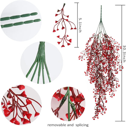 RECUTMS Fake Hanging Plants Artificial Ferns for Outdoor Hanging Faux Plants Vine Ivy Faux Fern Hanging Vines Wall Plants for Home Garden Party Wedding Decor (White 4P)