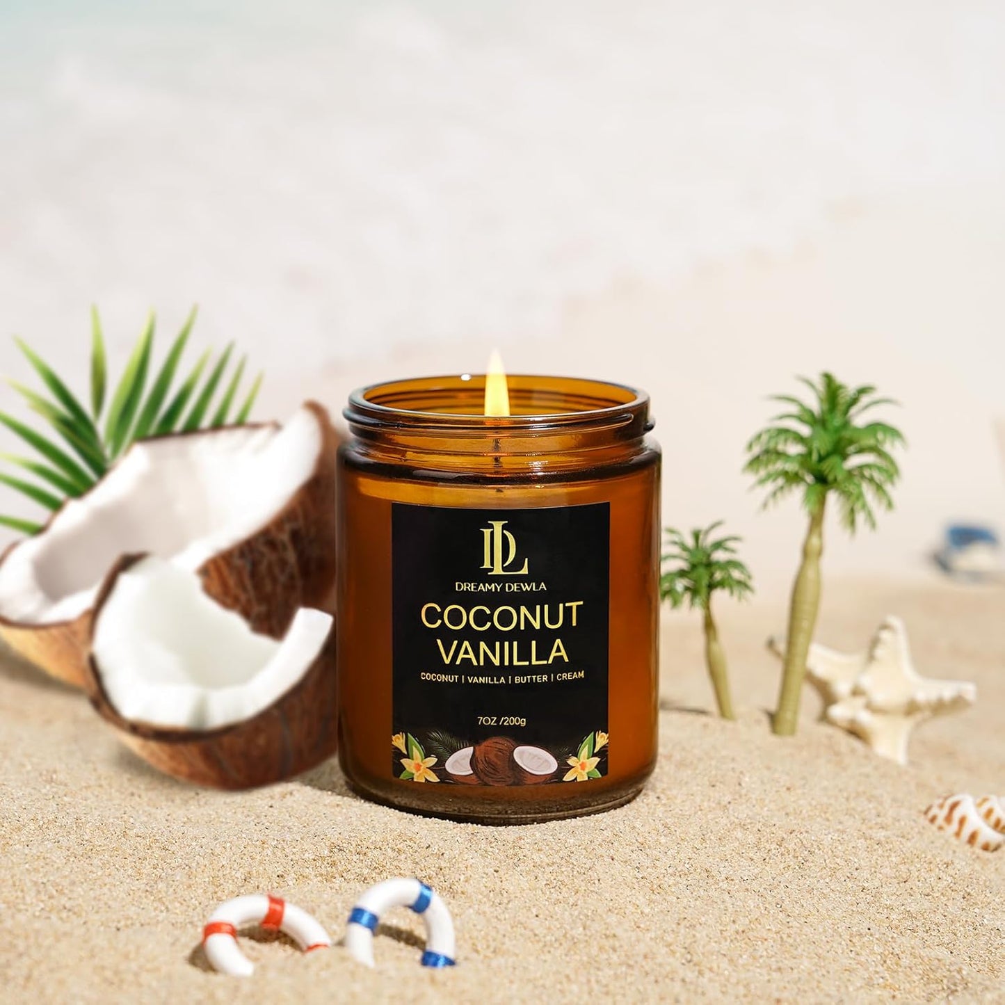 Scented Candles Set, 4 Pack Soy Candles for Home Scented, Candle Gifts for Men Women, Scents of Pineapple Cocktail/Coconut Vanilla/Pink Sands/Bahamian Breeze