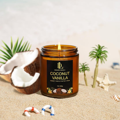 Scented Candles Set, 4 Pack Soy Candles for Home Scented, Candle Gifts for Men Women, Scents of Pineapple Cocktail/Coconut Vanilla/Pink Sands/Bahamian Breeze