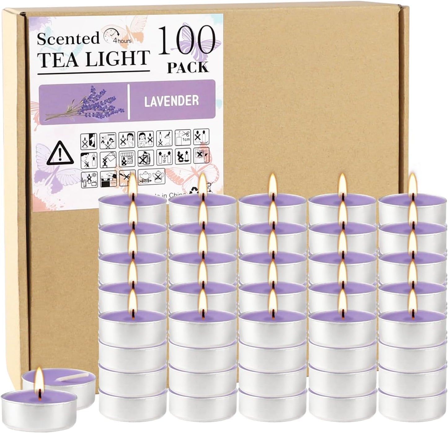 Rose Scented Candle Tealight Candles in Clear Cup, 8 Hours Consistent Smkless Clean Burning, Great for Valentine's Day Holiday, Wedding, Spa, Emergency and Home Decoration（Pink，50 Pack）