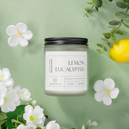 Molensun Lemon Eucalyptus Scented Candles, Aromatherapy Jar Candle, 7 oz Long Lasting Candles, Soy Wax Candle Gift for Women