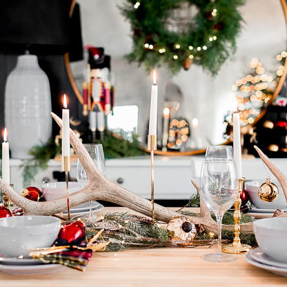 NIKY 10 inch Taper Candles for Christmas, Set of 12 Unscented Dripless Candlesticks - 8 Hours Long Burning for Home Decor, Wedding, Parties and Special Occasions (Ivory)