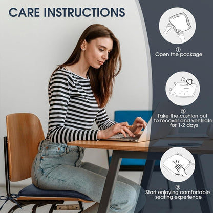 TushGuard Chair Cushions for Dining Chairs Set of 4, Soft Seat Cushions for Kitchen Chairs, Non-Slip Bottom with Ties, Comfortable Everyday Chair Pads, Grey