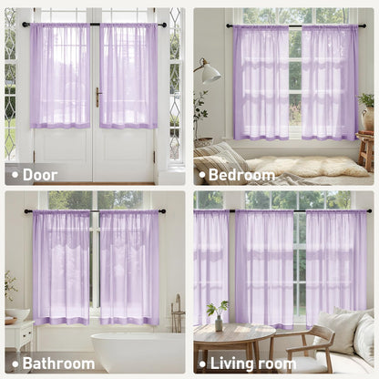 MIULEE White Sheer Curtains 84 Inches Long, 4 Panels Set, Light Filtering Rod Pocket Voile Drapes for Living Room and Bedroom, Airy Soft Fabric Window Treatments, 42 x 84 Inches