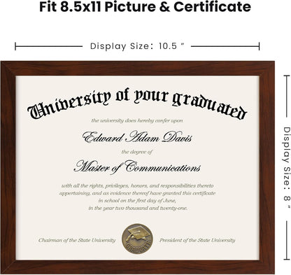 upsimples Certificate Frame with High Definition Glass, 8.5 by 11 Picture Diploma Document Frames for Wall and Tabletop, Black 5 Pack