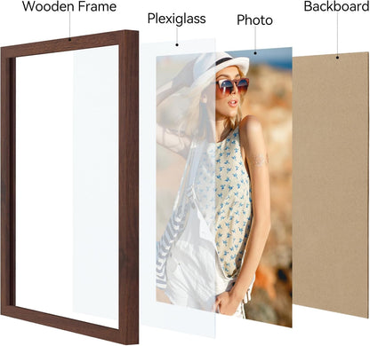Vittanly 11x14 Picture Frame, Display Pictures 8x10 with Mat or 11x14 without Mat, Photo Frame for Wall Mounting, Black, 1 Pack - Colors B