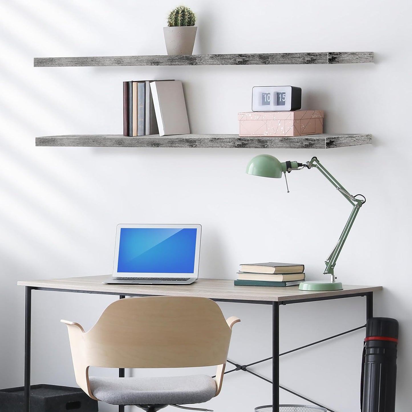 Sorbus Floating Shelves for Wall - 48 Inch Long Bathroom Shelves, Wall Decor for Bedroom, Kitchen, Living Room & Book Storage - Mounted Floating Shelf with Invisible Brackets (Maple Wood, 2 Pack)