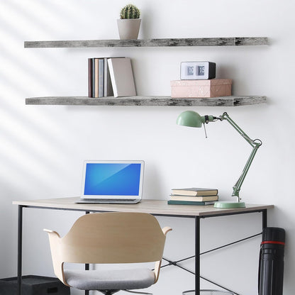 Sorbus Floating Shelves for Wall - 48 Inch Long Bathroom Shelves, Wall Decor for Bedroom, Kitchen, Living Room & Book Storage - Mounted Floating Shelf with Invisible Brackets (Maple Wood, 2 Pack)