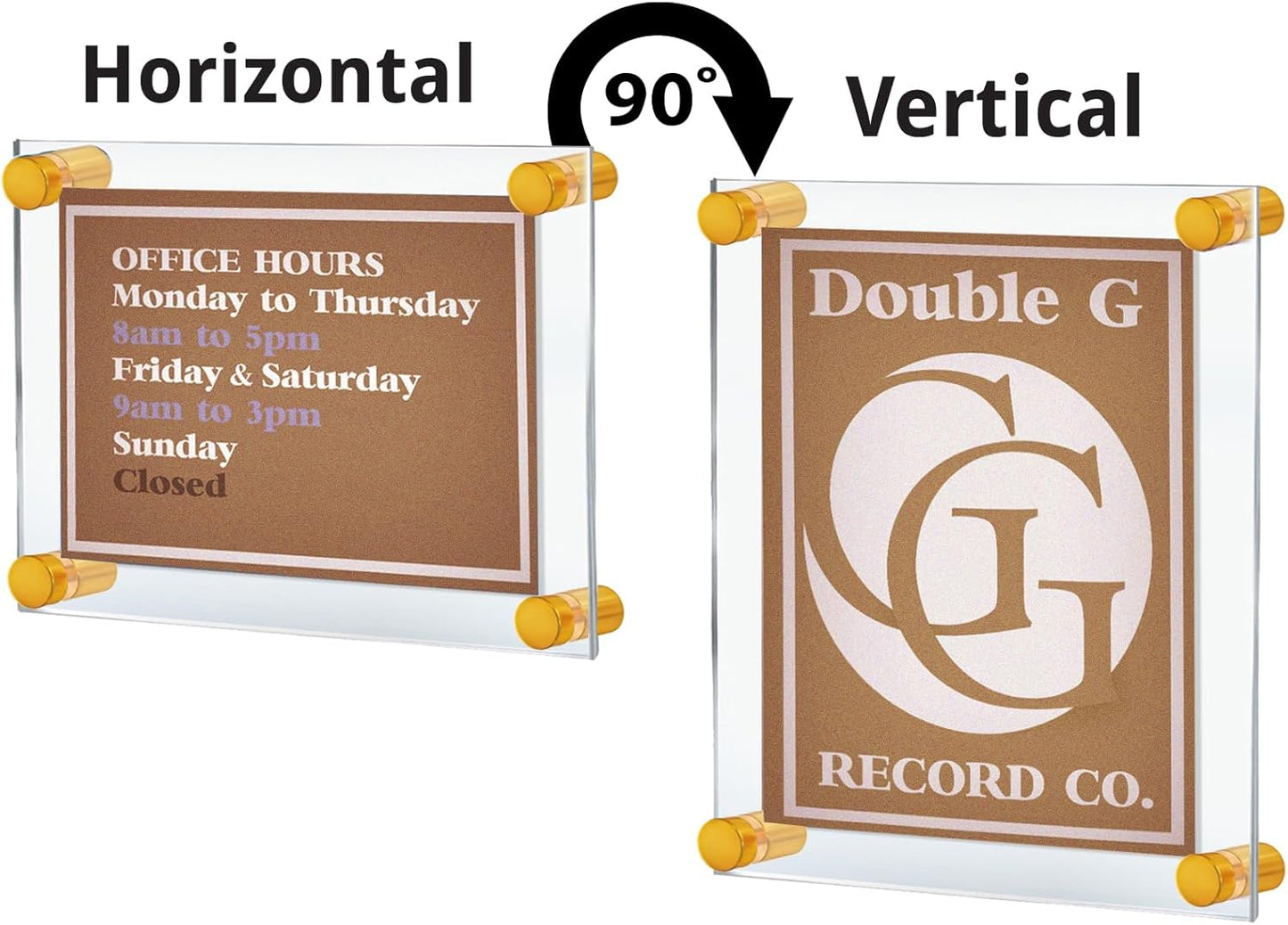 Azar Displays,105536, Floating Acrylic Wall Frame with Silver Hardware Stand Off Caps, Clear Hanging Photo Frame Display Mount with Frameless Border, Glass-Like Frame for Large Prints, 24" x 36"