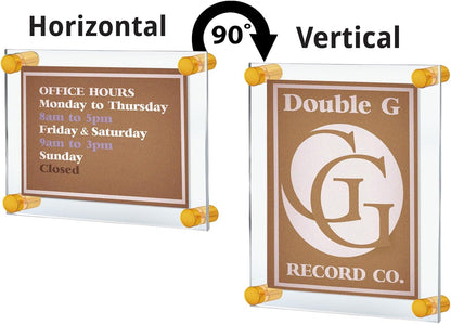Azar Displays,105536, Floating Acrylic Wall Frame with Silver Hardware Stand Off Caps, Clear Hanging Photo Frame Display Mount with Frameless Border, Glass-Like Frame for Large Prints, 24" x 36"