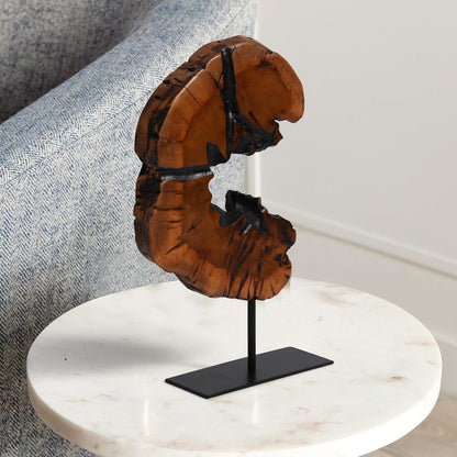 WELLAND Irregular Cedar Wood Sculpture 8.75" W x 1.75" D x 17.75" H Natural Edge Tabletop Statues, Handmade Ornaments, Décor for Living Room, Home Office, Bedroom,
