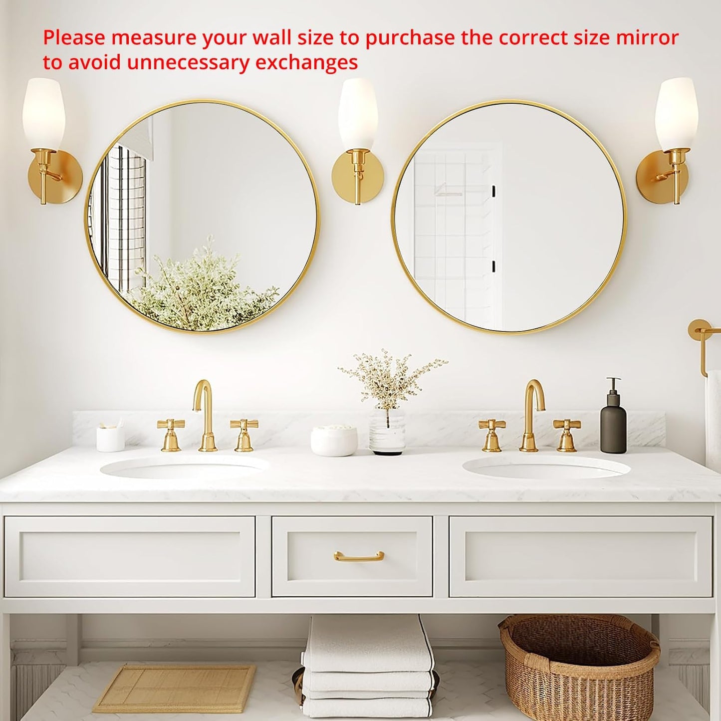 Fabuday Black Circle Mirror for Wall 20 inch - Round Mirrors for Bathroom, Entryway, Living Room, Hallway, Bedroom Decor, Small Matte Framed