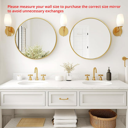 Fabuday Black Circle Mirror for Wall 20 inch - Round Mirrors for Bathroom, Entryway, Living Room, Hallway, Bedroom Decor, Small Matte Framed