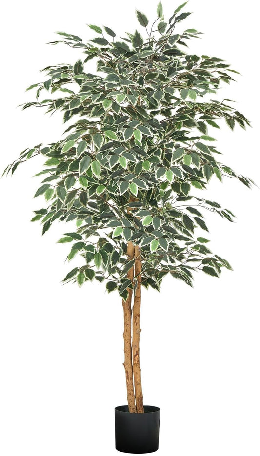 VEVOR 5FT Artificial Olive Tree with Black Pot, Tall Fake Tree with Natural Wood Trunk & Realistic Green Leaves and Fruits, Indoor Faux Plant for Home, Office, Living Room, Corner Decor