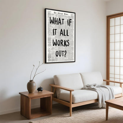 Framed Black And White Retro Newspaper Wall Art ItS Already Yours Universe Quote Poster Trendy Positive Inspirational Wall Decor for Bedroom Office Apartment Dorm Affirmation Canvas Print 8x12inch