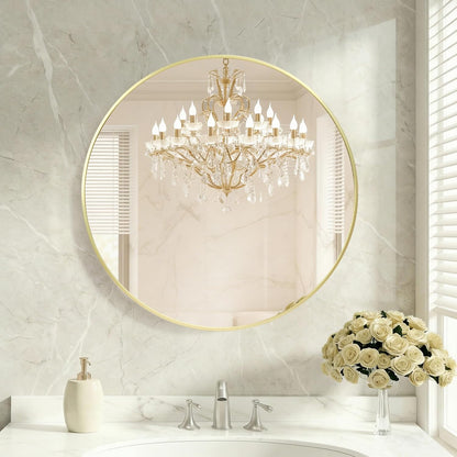 OLIXIS Arched Bathroom Mirror for Over Sink, 34x32 Inch Wall Mirror Arched Rounded Rectangle, Modern Wall Mount Vanity Mirror with Matte Metal Deep Framed, for Home Decor, Living Room, Black