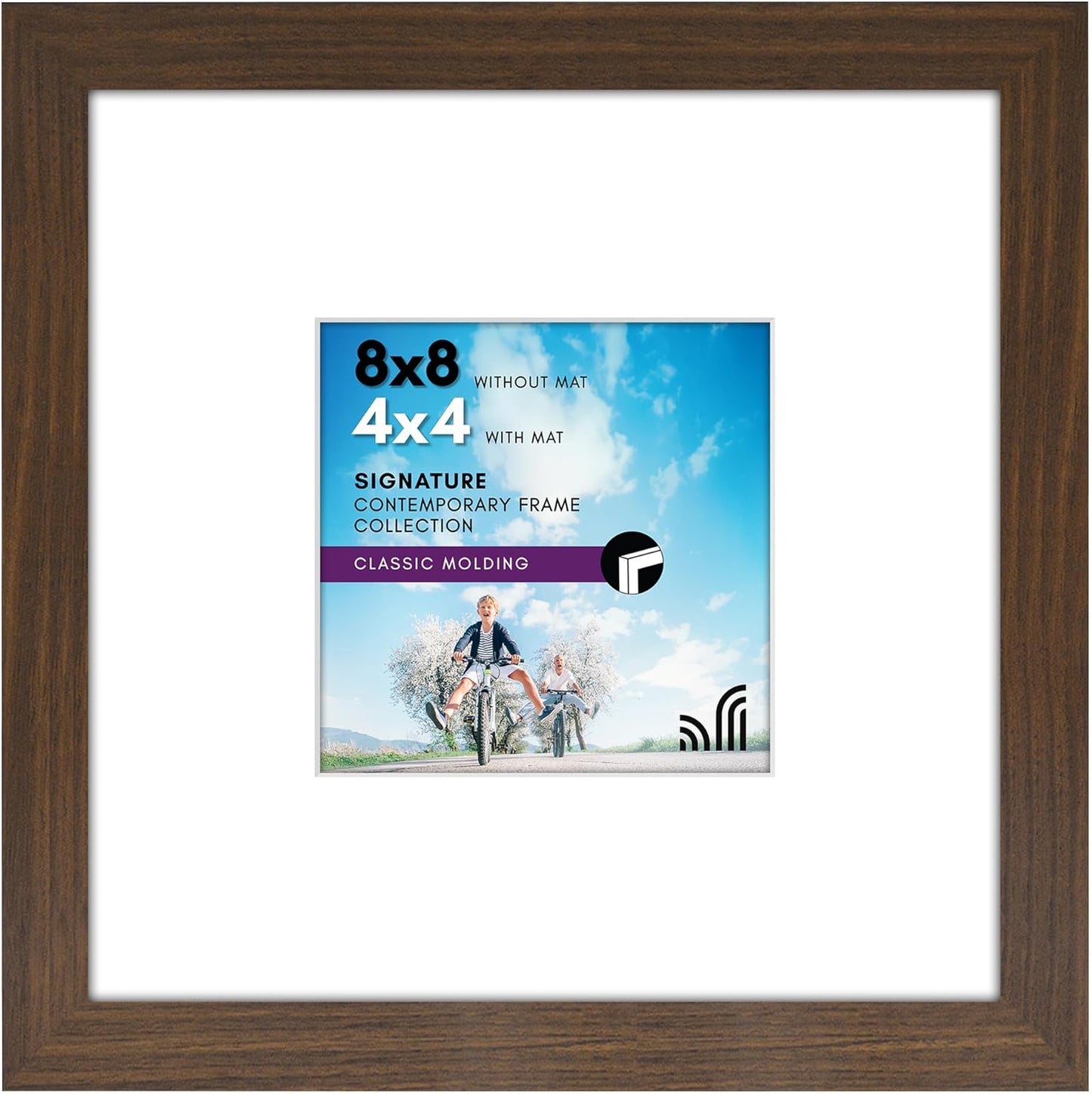 Americanflat 8x10 Picture Frame with Shatter-Resistant Glass - Use as 5x7 Frame with Mat or Display 8x10 Photo Without Mat - Signature Collection - Picture Frames for Tabletop and Wall Display - Black