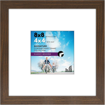 Americanflat 8x10 Picture Frame with Shatter-Resistant Glass - Use as 5x7 Frame with Mat or Display 8x10 Photo Without Mat - Signature Collection - Picture Frames for Tabletop and Wall Display - Black