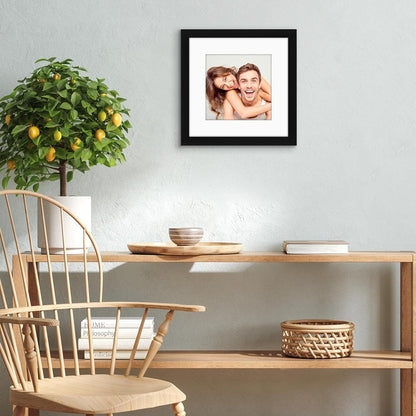 Americanflat 8x10 Picture Frame with Shatter-Resistant Glass - Use as 5x7 Frame with Mat or Display 8x10 Photo Without Mat - Signature Collection - Picture Frames for Tabletop and Wall Display - Black