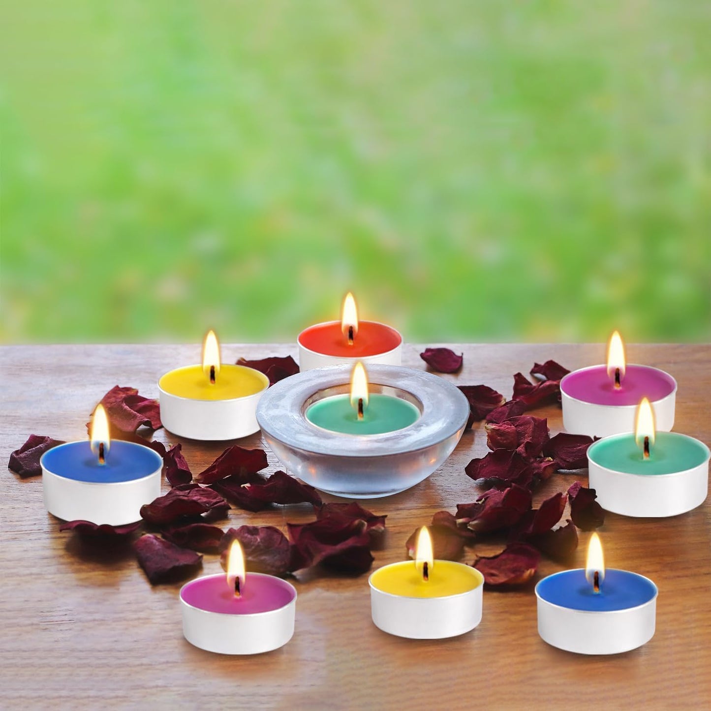 Rose Scented Candle Tealight Candles in Clear Cup, 8 Hours Consistent Smkless Clean Burning, Great for Valentine's Day Holiday, Wedding, Spa, Emergency and Home Decoration（Pink，50 Pack）