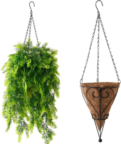 ZFProcess Artificial Faux Hanging Plants Basket for Spring Summer Outdoor Decoration, Fake Eucalyptus Plant UV Resistant Look Real for Outside Porch Home Patio Balcony Yard(Eucalyptus)